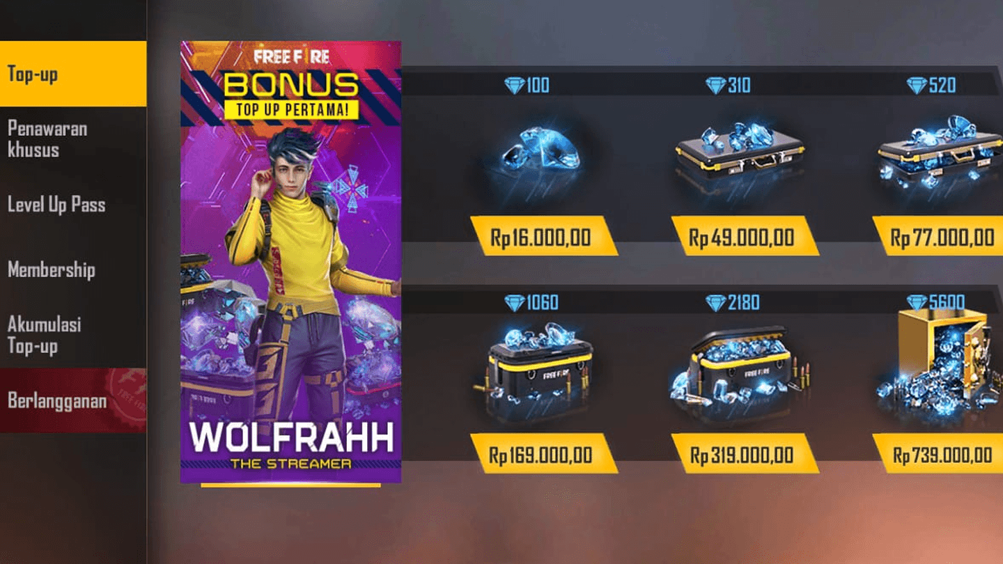 Cara Top Up Game Free Fire di Google Play Via Pulsa Telkomsel