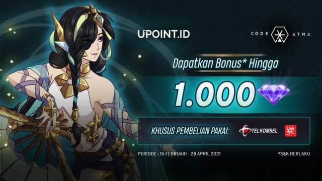 Promo Spesial Game CodeAtma di Upoint, Dapatkan Bonus* hingga 1000 Diamonds!