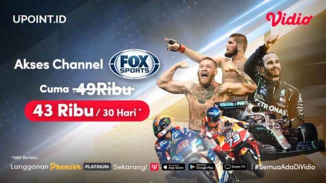 Murah Banget! Langganan Fox Sports di Vidio Cuma 43 Ribu