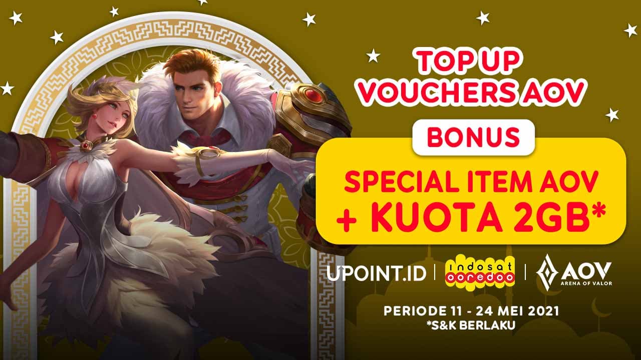 Gratis Spesial Item Arena of Valor (AOV) & Kuota 2 GB Hanya pakai Indosat di Upoint