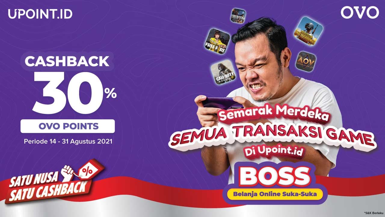 Semarak Merdeka! Nikmati Cashback OVO hingga 30% Hanya Top Up di Upoint