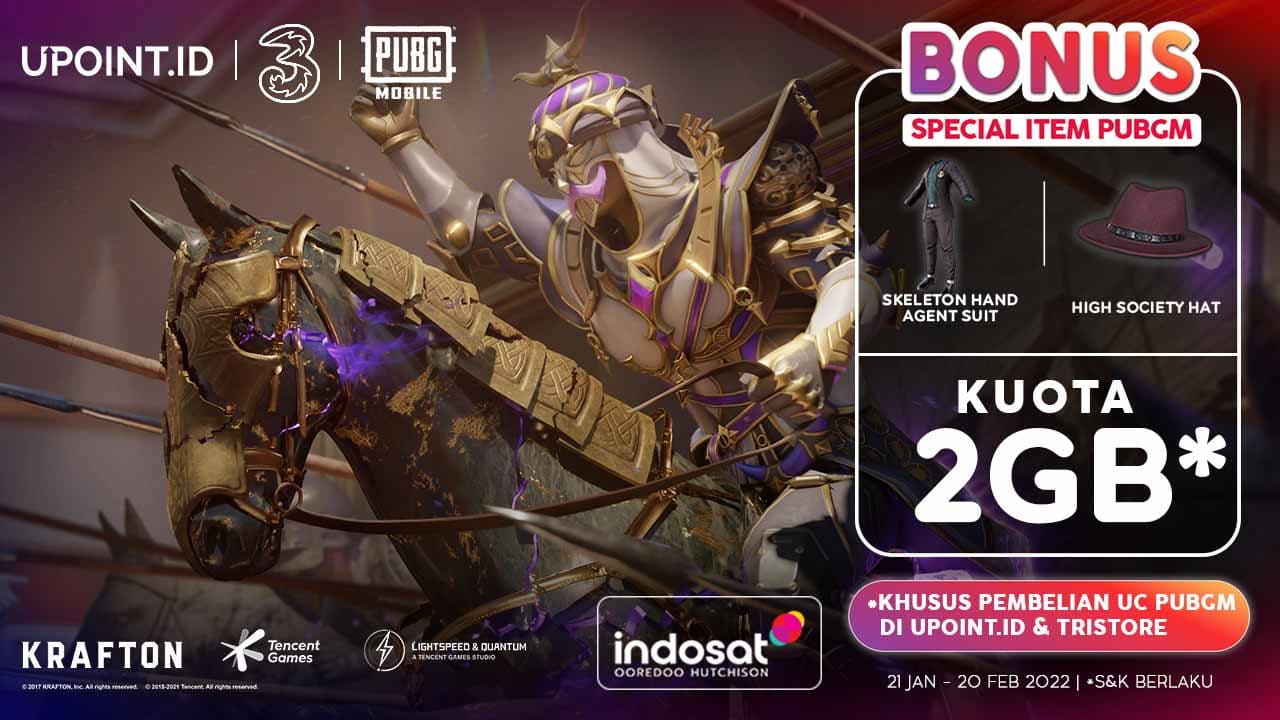 Bonus Special Item PUBGM dan Kuota Tri 2 GB Hanya di UPOINT.ID