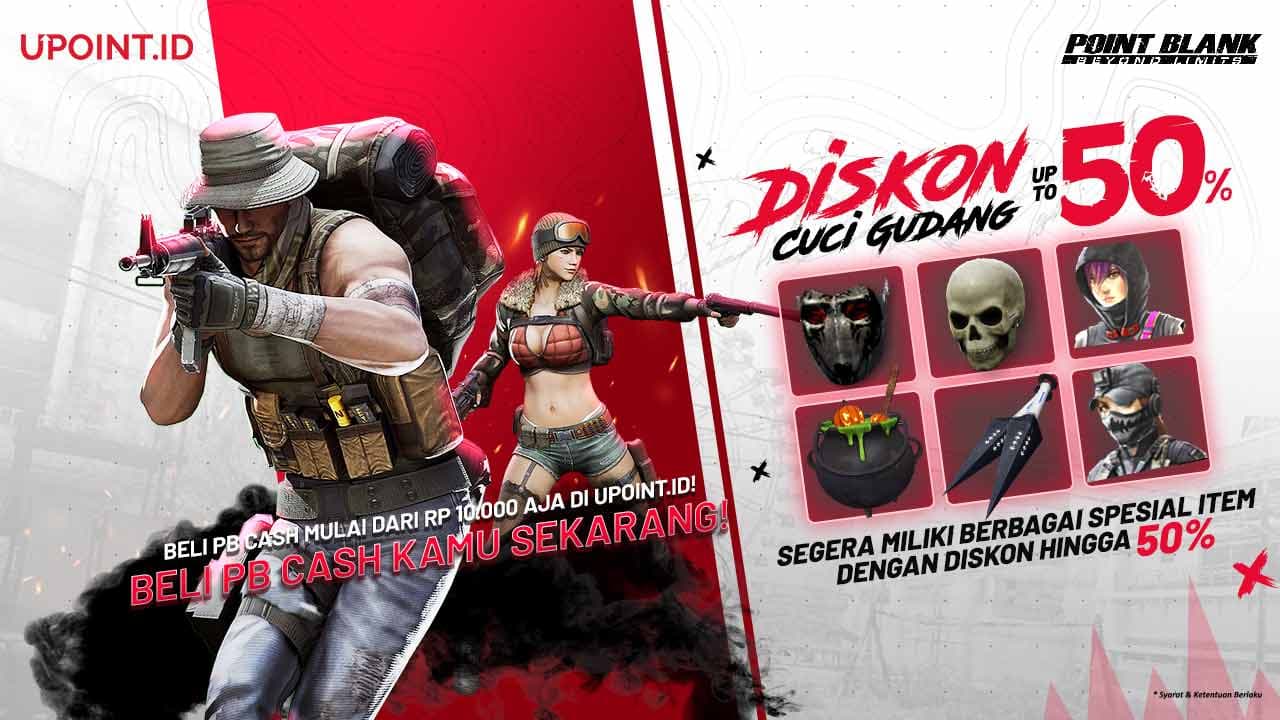Diskon Cuci Gudang Item Point Blank hingga 50%, Top Up PB Cash di UPOINT.ID