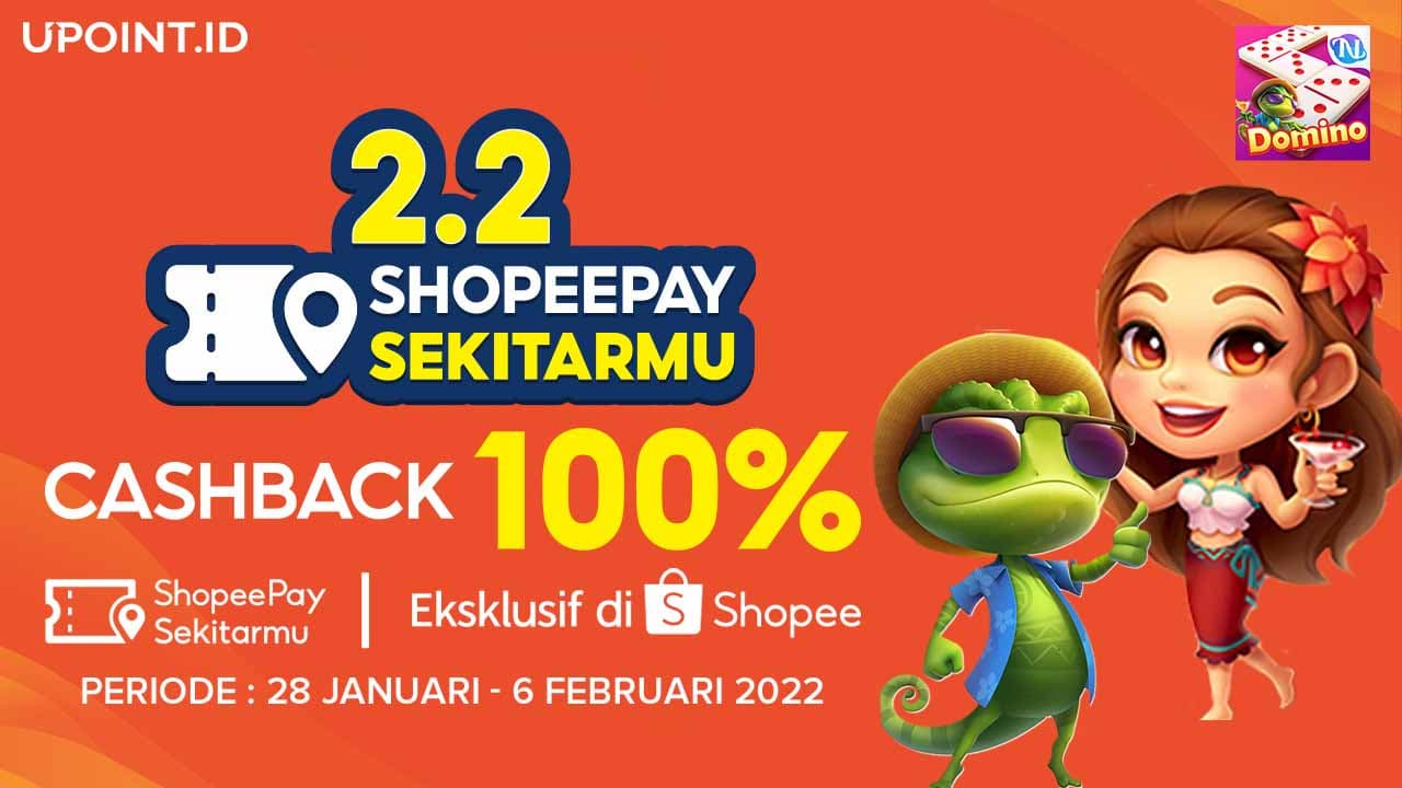 Promo 2.2! Top up Game Favoritmu dan Nikmati Cashback ShopeePay 100% di UPOINT.ID