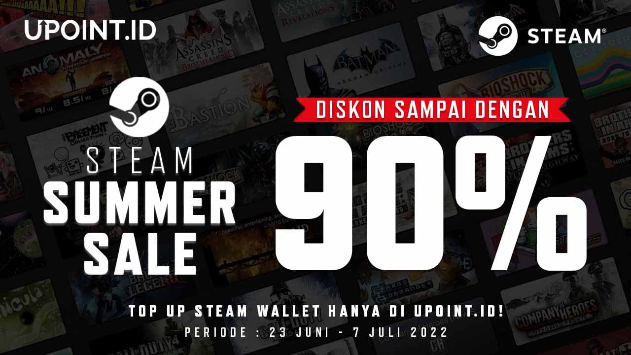 Diskon hingga 90% Steam Summer Sale 2021, Top Up Steam Wallet di UPOINT.ID
