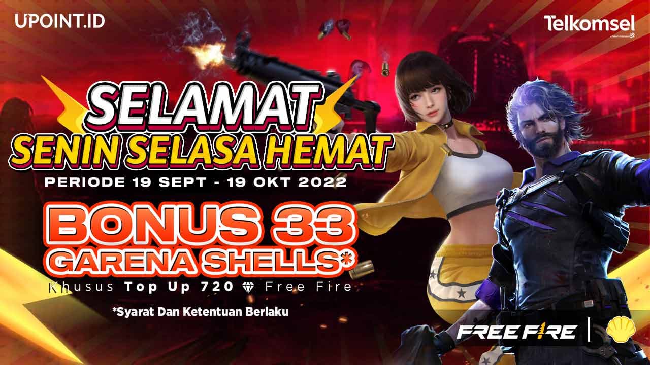 Senin Selasa Hemat! Bonus Garena Shells Hanya Top Up Diamonds Free Fire di UPOINT.ID