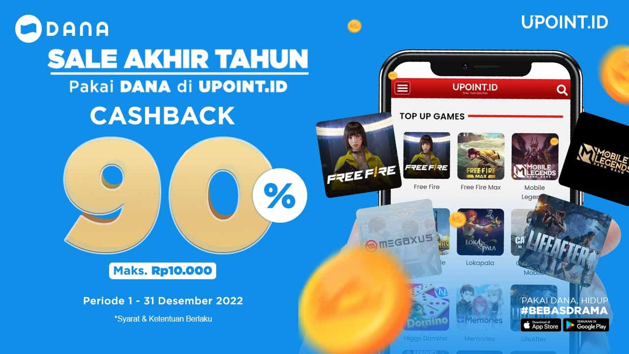 Sale Akhir Tahun! Cashback DANA 90% Hanya di UPOINT.ID