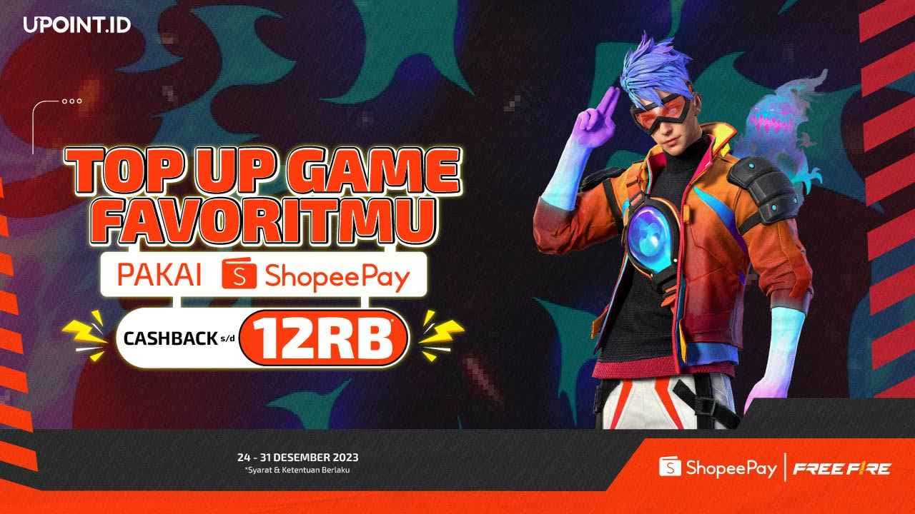 Promo Akhir Tahun ShopeePay! Top Up Game Apapun Di UPOINT.ID Dapat Cashback Sampai 12K!