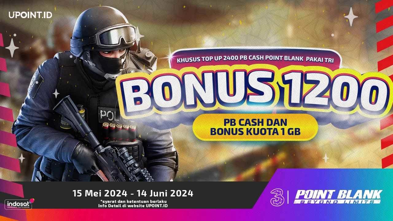 Top Up PB Cash mu di UPOINT.ID Pakai Tri Langsung dapat Bonus PB Cash dan Kuota!