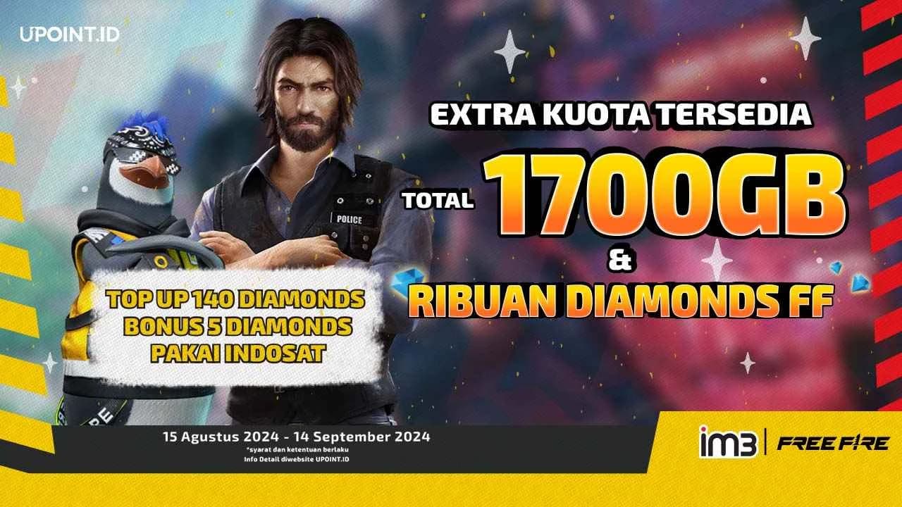 Khusus Bulan Agustus! Dapatkan Bonus Kuota dan Diamonds dari UPOINT.ID untuk Kamu yang Melakukan Pembelian Diamonds FF Menggunakan IM3!