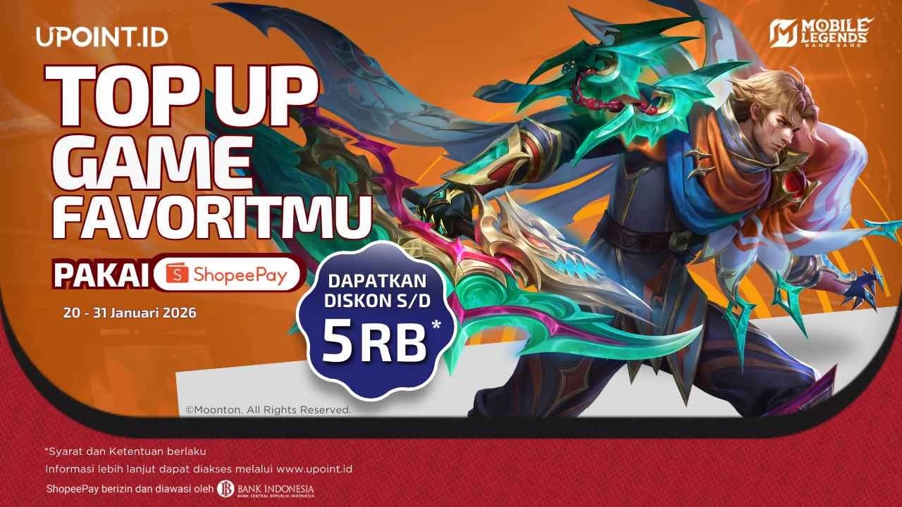 Penyelamat Tanggal Tua! Top Up Game di UPOINT.ID Pakai ShopeePay, Langsung Potongan Harga!
