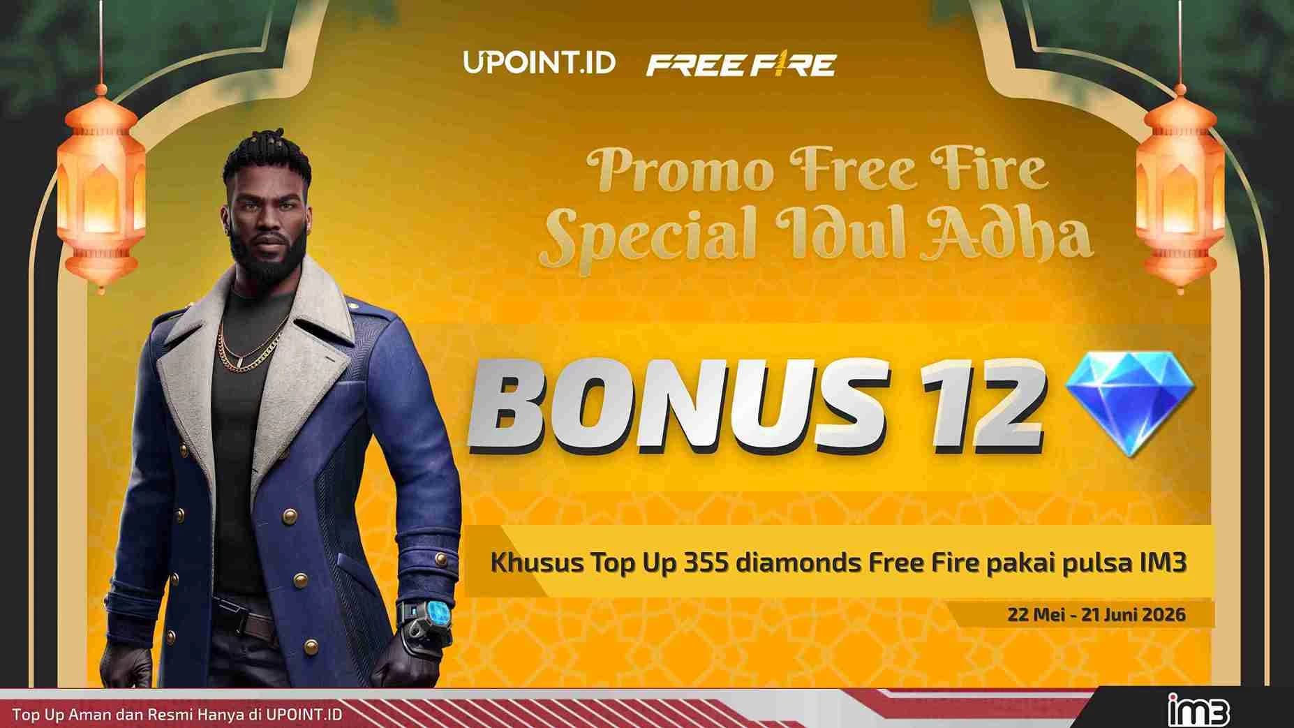 Survivors IM3 Merapat! Top Up 355 Diamond FF di UPOINT.ID & myIM3, Langsung Dapet Bonus 12 Diamond!