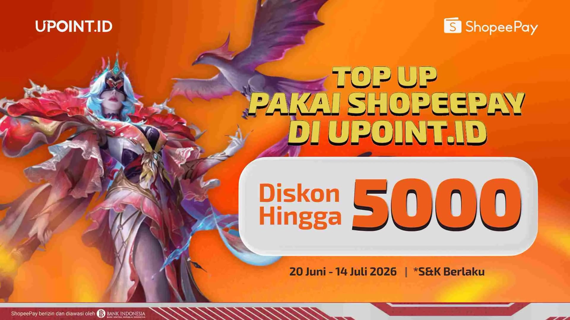 Spesial Libur Sekolah! Jajan Game Apa Aja di UPOINT.ID Pakai ShopeePay, Otomatis Diskon 5 Ribu!