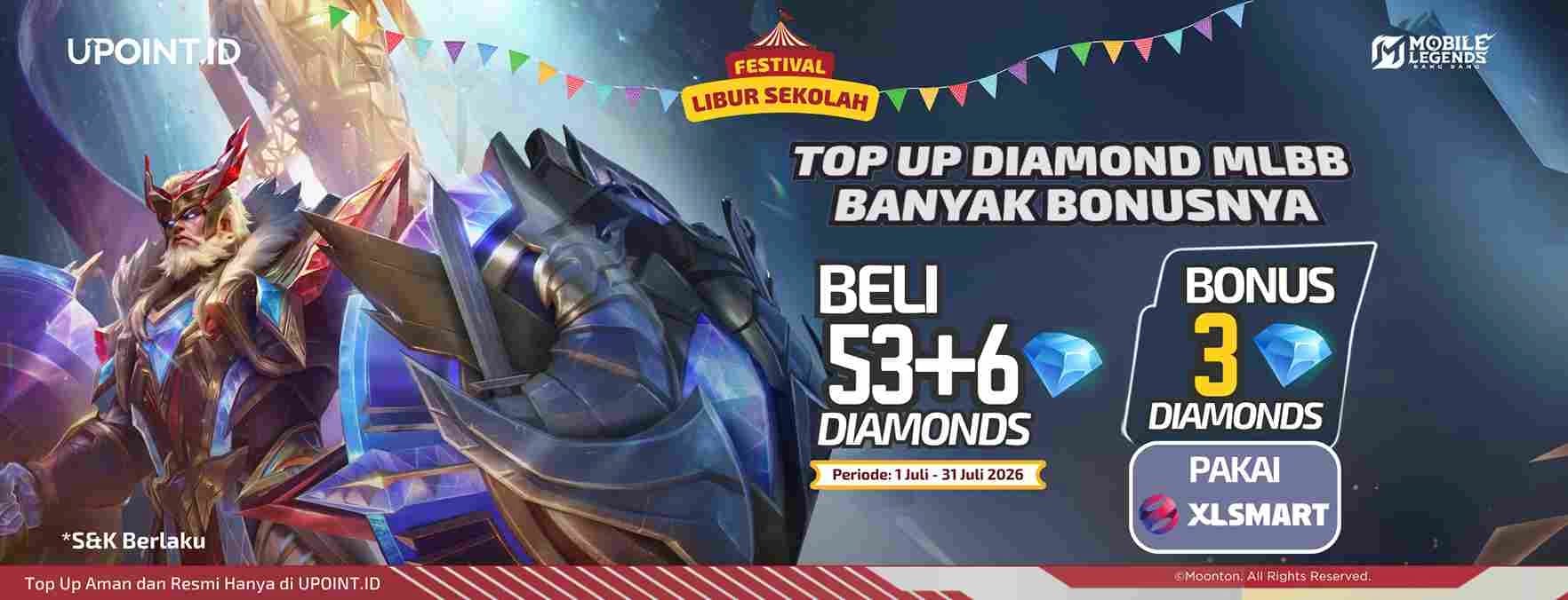 Top Up MLBB dengan XL Axis Bonus 3 Diamond, Promo Libur Sekolah Lebih Untung!
