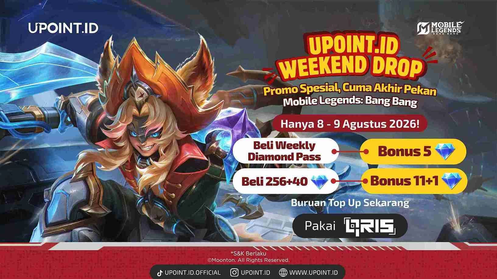 Hanya 8 - 9 Agustus! Banyak Bonus untuk Para Pemain MLBB di UPOINT.ID