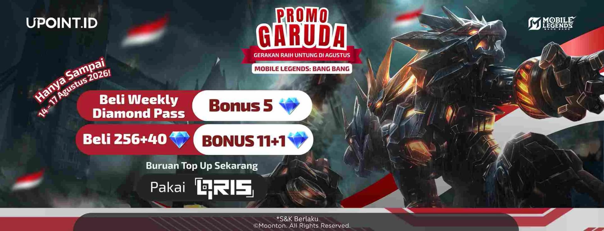 Banyak Bonus untuk Para Pemain MLBB di UPOINT.ID pakai Qris!