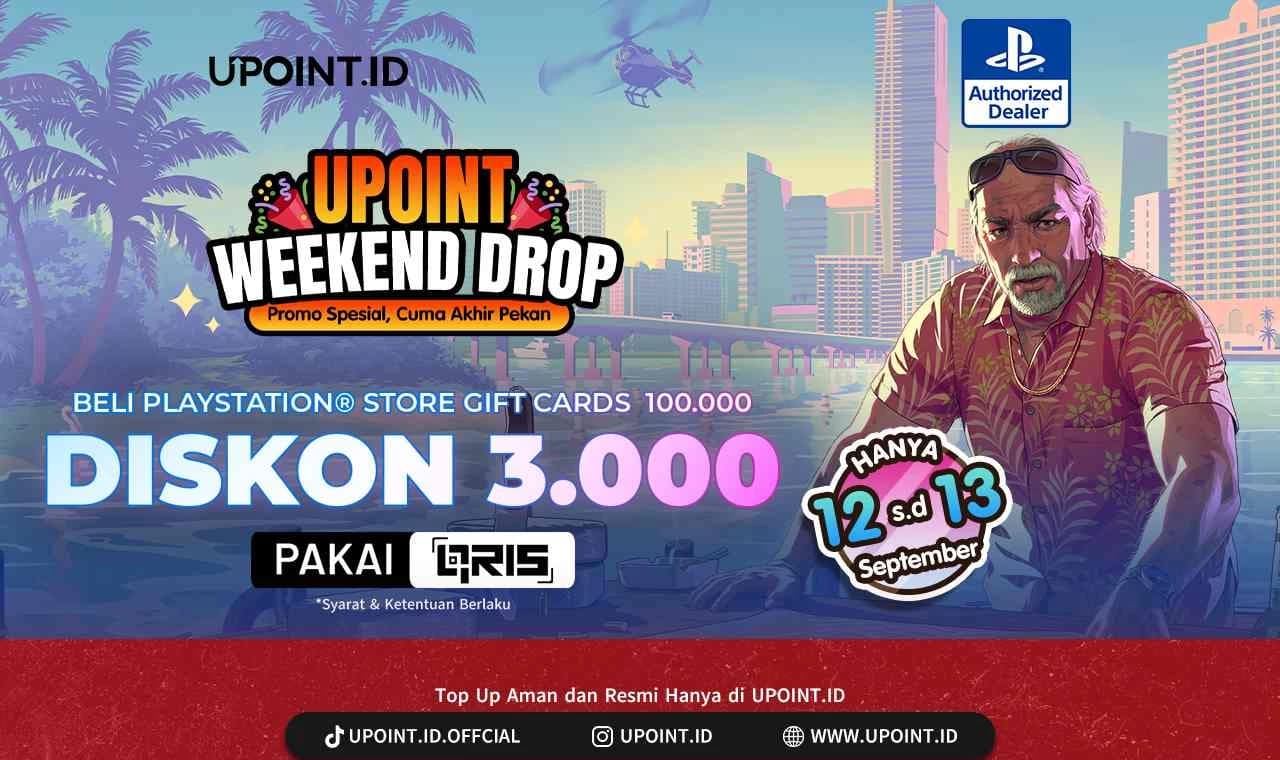 Spesial Weekend ini aja! Promo PS Gift Card 100.000 Diskon Rp3.000 di UPOINT.ID