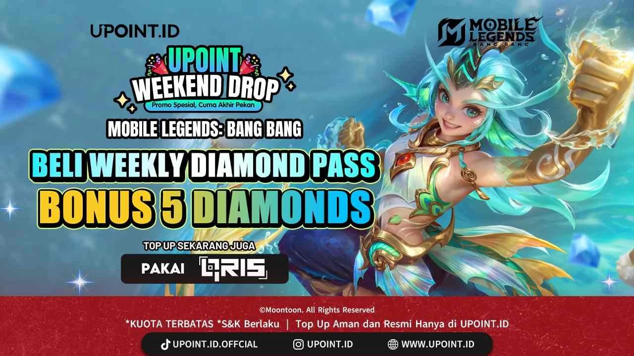 Promo Weekly Diamonds Pass MLBB Bonus 5 Diamond via QRIS BNC