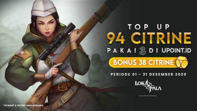 Dapatkan Bonus Citrine Lokapala di Upoint khusus Pengguna Three