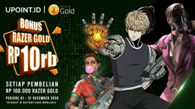 Spesial Promo Razer Gold di Upoint Dapat Bonus 10 Ribu