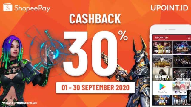 Promo Spesial ShopeePay di Upoint, Dapat Cashback 30%!