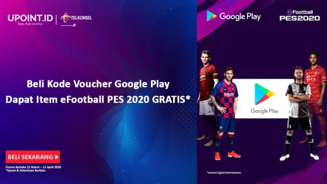 Bonus Special Items* eFootball PES 2020, Beli Kode Voucher Google Play di upoint.id