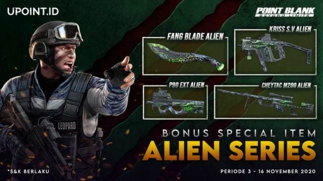 Bonus Weapon Alien Series Hanya Top Up PB Cash di Upoint