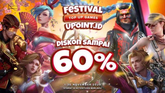 Festival Top Up! Dapatkan Banyak Promo Upoint, Diskon sampai 60%