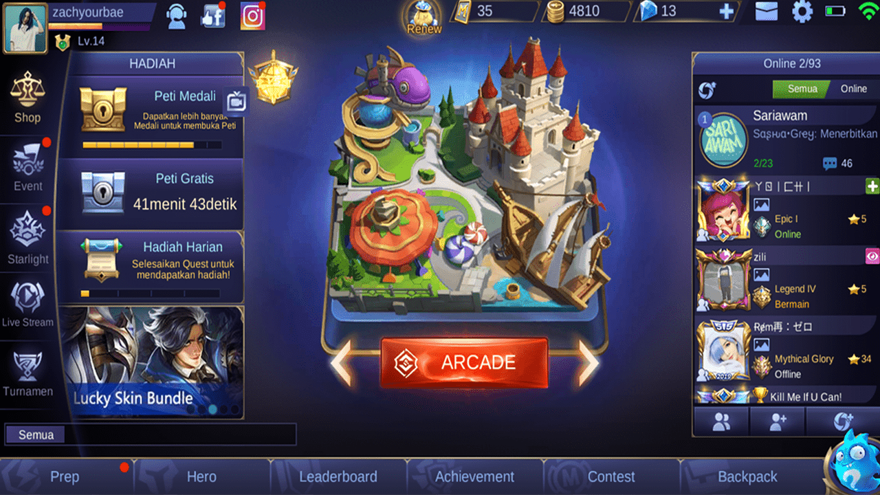 Cara Masuk ke Dalam Advanced Server di Mobile Legends