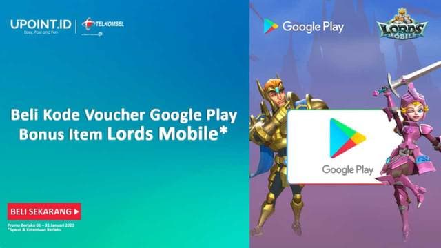Beli Kode Voucher Google Play, Dapatkan Bonus Item Lords Mobile