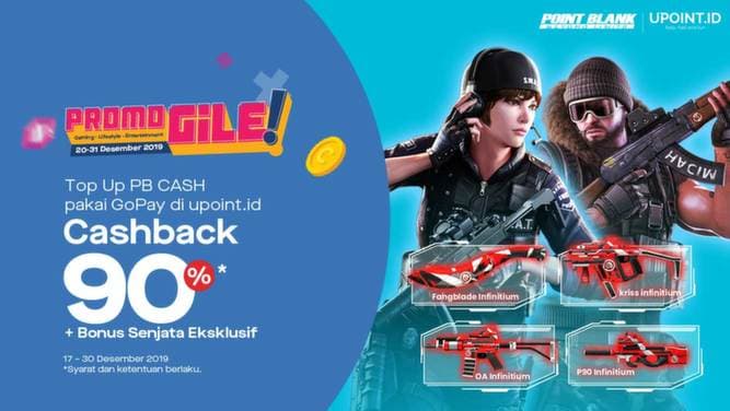 Cashback 90% GoPay + Bonus Senjata Eksklusif Point Blank