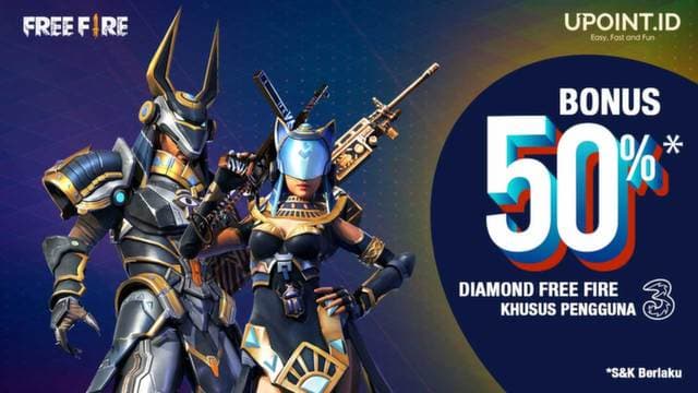 Pakai Tri Bonus 50%* Diamonds Free Fire