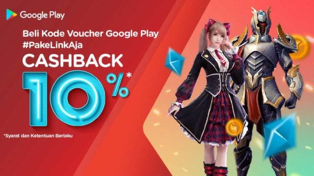 Cashback 10% Beli Kode Voucher Google Gift di Aplikasi LinkAja