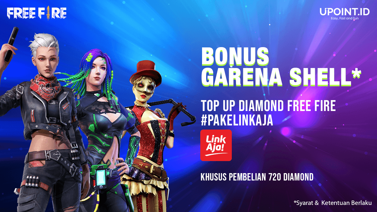BONUS Garena Shell - Top up Free Fire Pakai #LinkAja