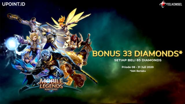 Bonus 33 Diamond Mobile Legend Hanya Top Up Pakai Telkomsel
