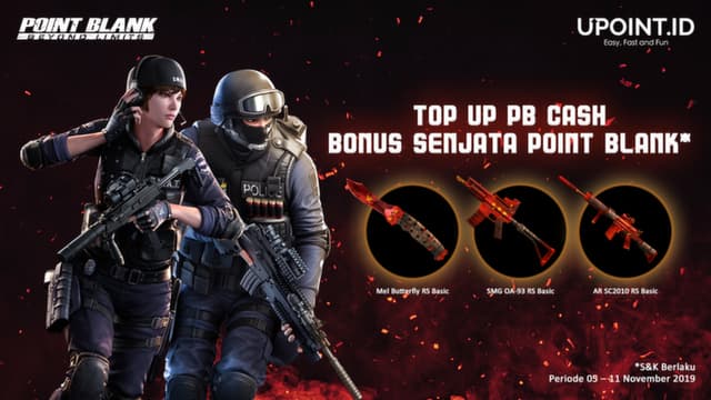 Bonus Senjata Point Blank Setiap Top Up PB Cash di upoint.id