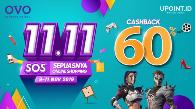 Harbolnas 11.11! Top Up All Game Cashback 60%* Pakai OVO