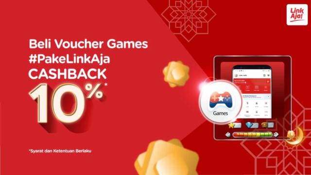 Promo Terbatas! Beli Voucher Games Cashback 10% Pakai LinkAja