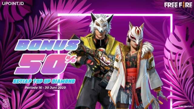 Khusus Pengguna Tri, Nikmati Bonus 50% Diamonds Free Fire