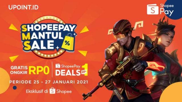 ShopeePay Mantul Sale! Dapatkan Voucher Cashback 60% maksimal 15 Ribu di Upoint