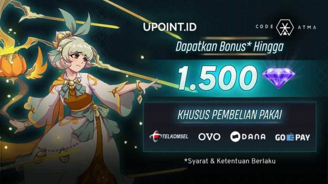 Promo Spesial Game Code Atma, Dapatkan Bonus* hingga 1500 Diamonds