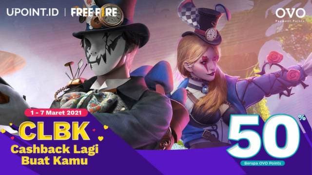 Promo OVO CLBK bersama Upoint, Dapatkan Cashback 50%