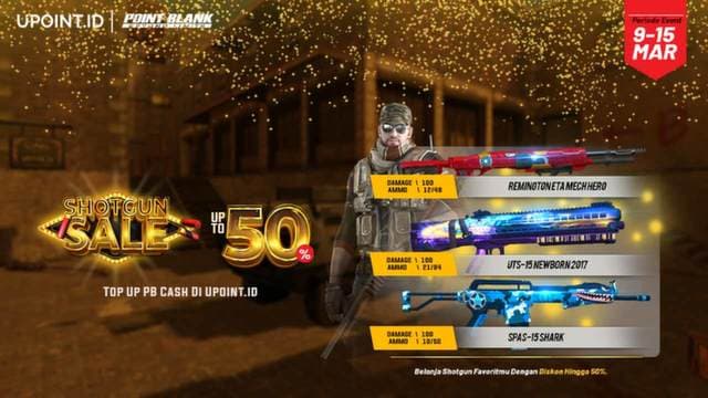 Diskon 50% Weapon Shotgun Point Blank! Top Up PB Cash di Upoint