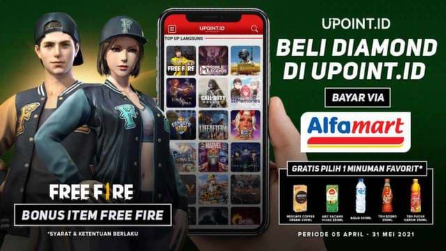 Gratis Minuman Favorit & Bonus Cool Captain Box Hanya Top Up Free Fire di Alfamart