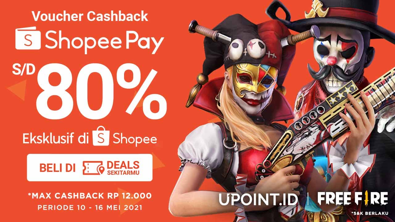Dapatkan Voucher Cashback hingga 80% ShopeePay Hanya Top Up di Upoint