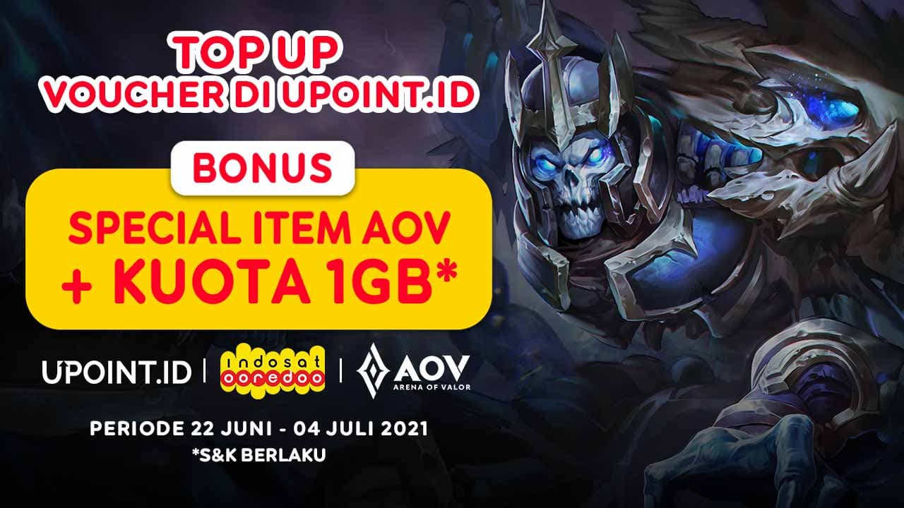 Bonus Spesial Item Arena of Valor (AOV) & Kuota 1 GB Hanya pakai Indosat di Upoint