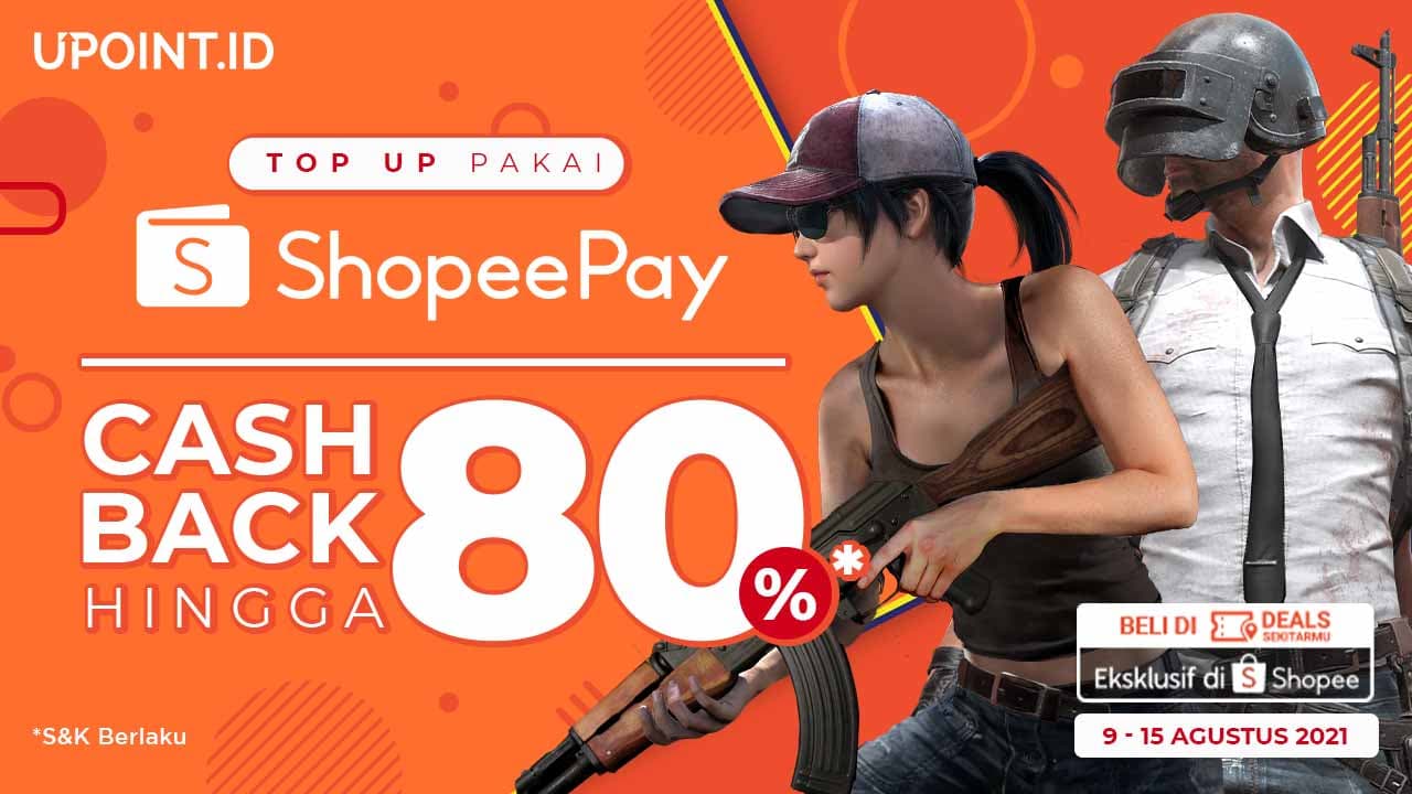 Voucher Cashback ShopeePay hingga 80% Hanya Top Up di Upoint