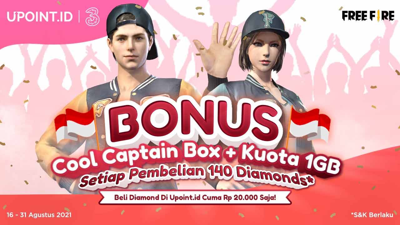 Bonus Item Free Fire & 1 GB Kuota Data Hanya Pakai Three di Upoint