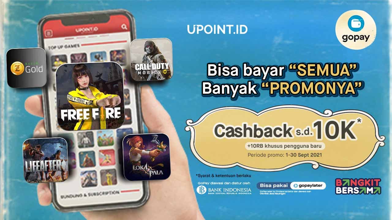 Dapatkan Cashback 10% dengan Top Up Game pakai GoPay di Upoint