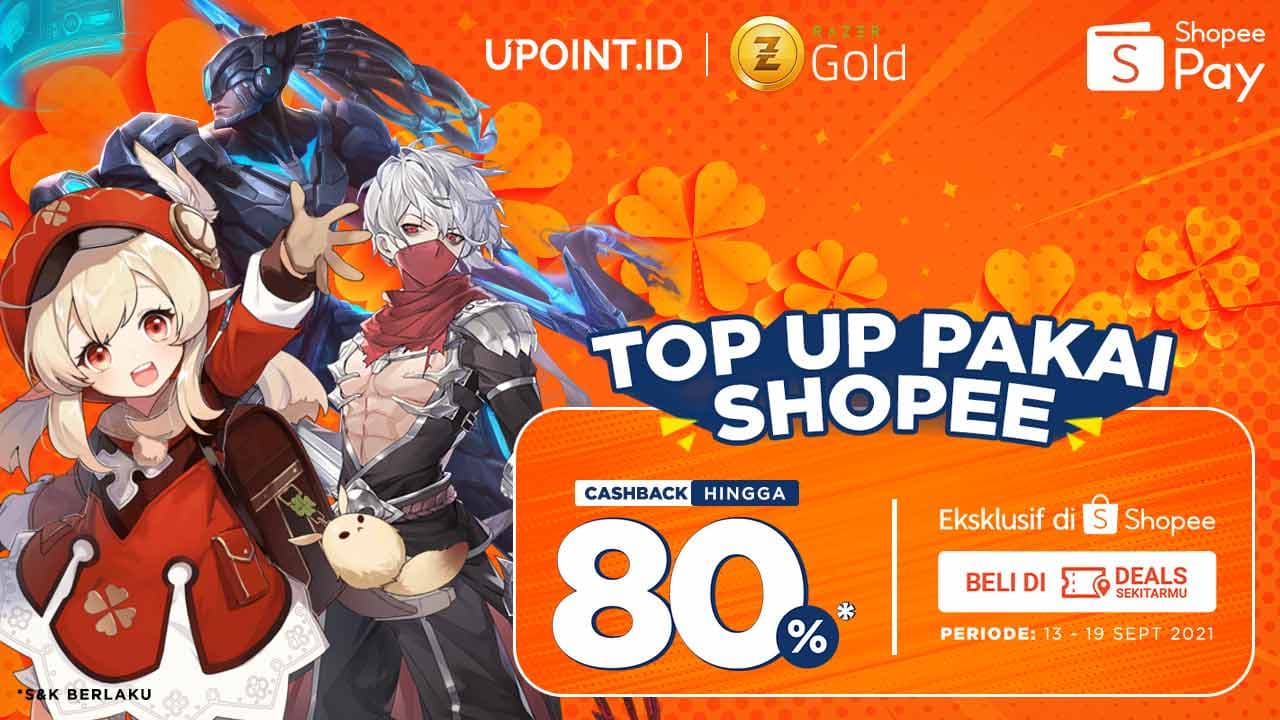 Beli Voucher ShopeePay dan Dapat Cashback hingga 80% di Upoint